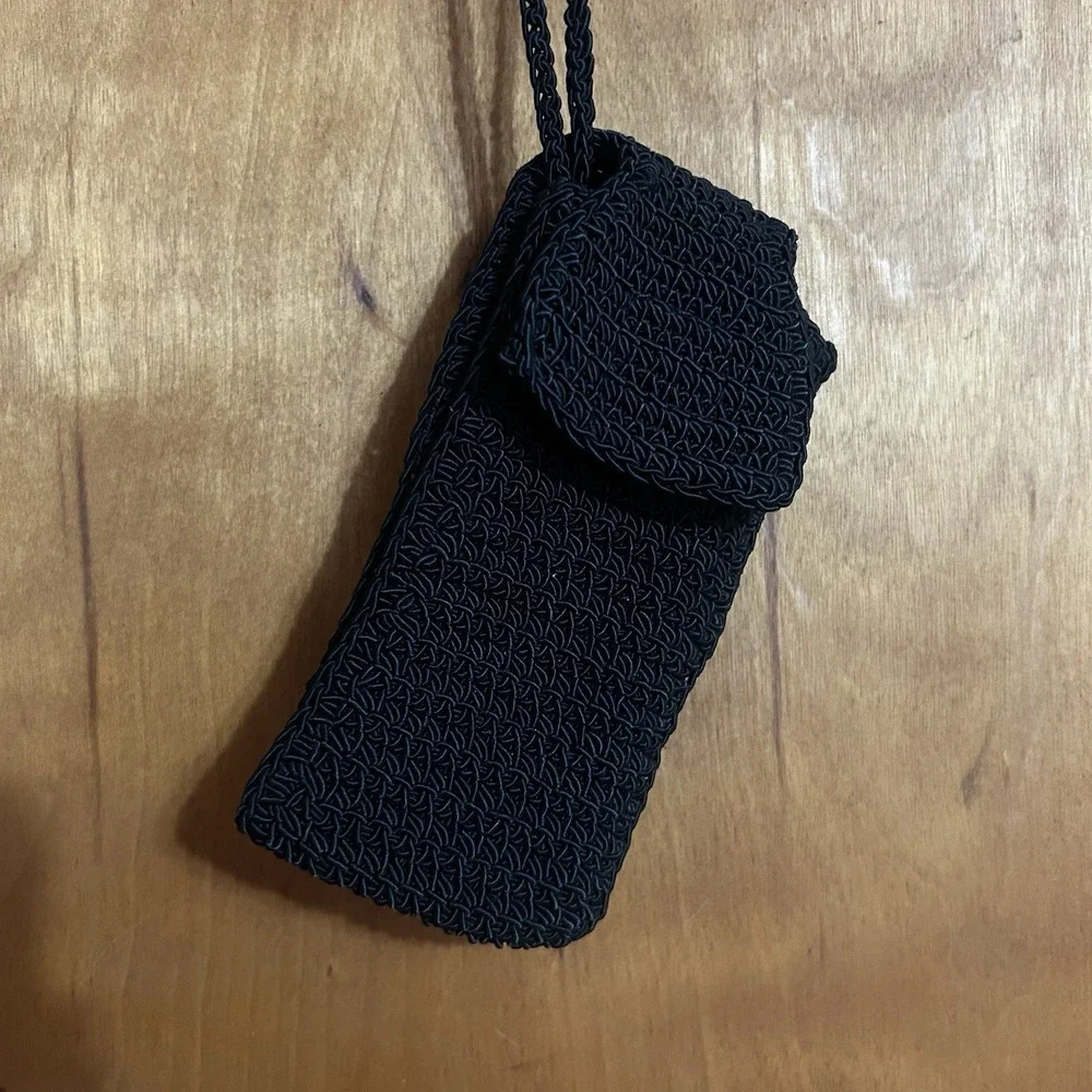 Vintage Black Macramé Eyeglass Soft Case‎